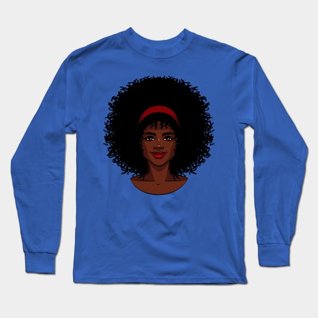 african american type womans face Long Sleeve T-Shirt by irvanelist